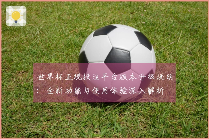 世界杯正规投注平台版本升级说明：全新功能与使用体验深入解析